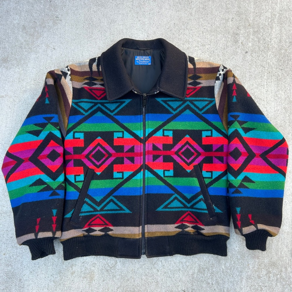 Pendleton Vintage Wool Jacket Mens Medium Multicolor Southwestern Western USA M